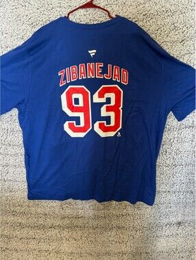 Fanatics NY Rangers Mika Zibanejad #93 T-Shirt 4XT Tall NWT Blue NHL